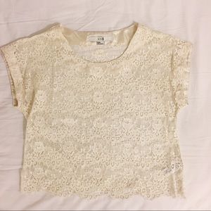 F21 White lace top